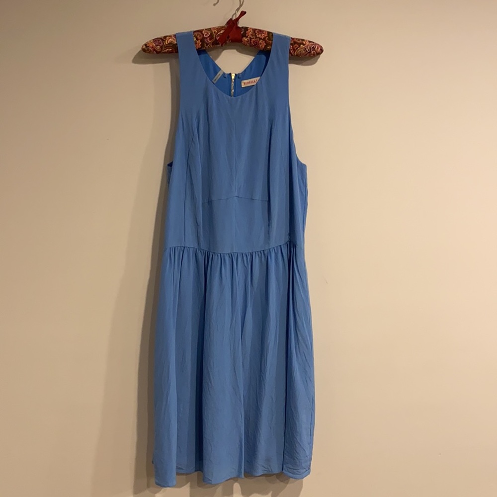 Rebecca Taylor Blue Silk Sleeveless Midi Dress